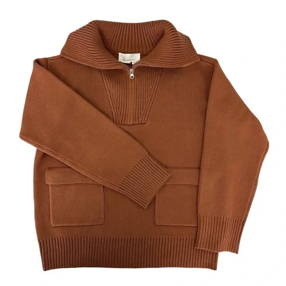 Brown Oversized Crew Neck Sweater - Picture 3 of 4